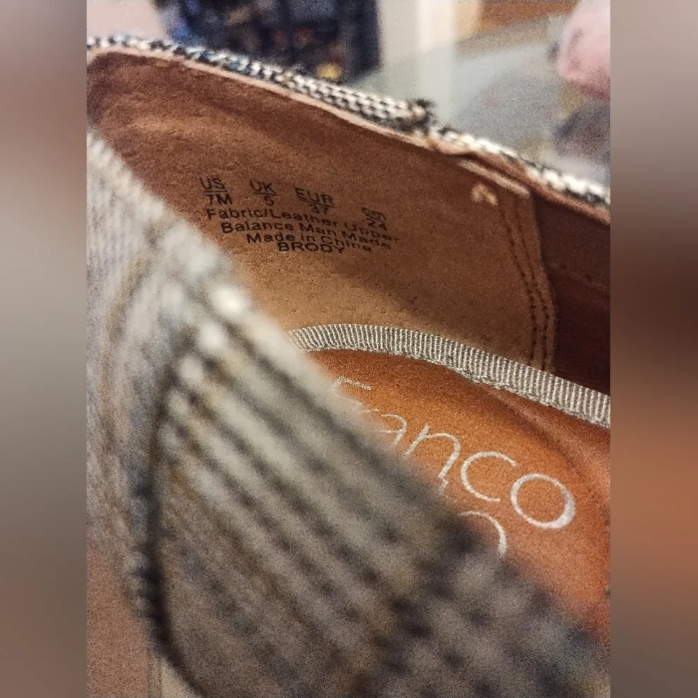 Franco Sarto Black and White Plaid Loafers - Picture 6 of 6